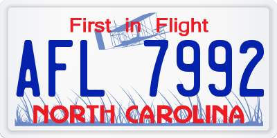 NC license plate AFL7992