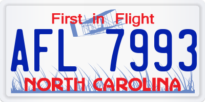 NC license plate AFL7993