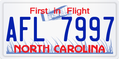 NC license plate AFL7997