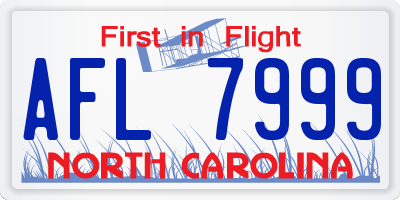 NC license plate AFL7999