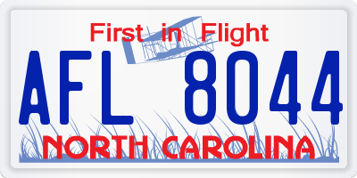 NC license plate AFL8044