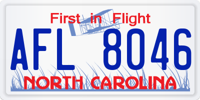 NC license plate AFL8046