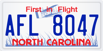 NC license plate AFL8047