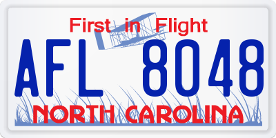 NC license plate AFL8048