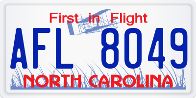 NC license plate AFL8049