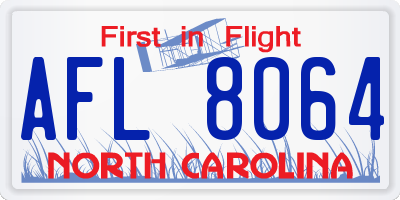 NC license plate AFL8064