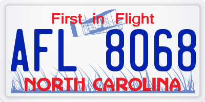 NC license plate AFL8068