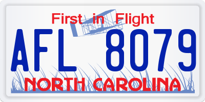 NC license plate AFL8079