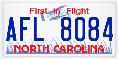 NC license plate AFL8084