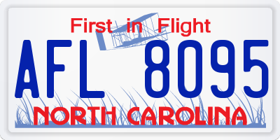 NC license plate AFL8095