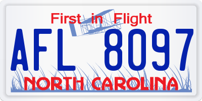 NC license plate AFL8097