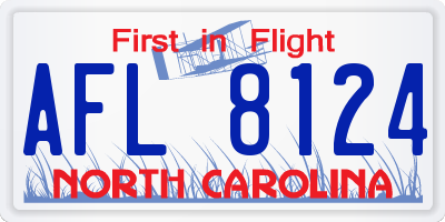 NC license plate AFL8124