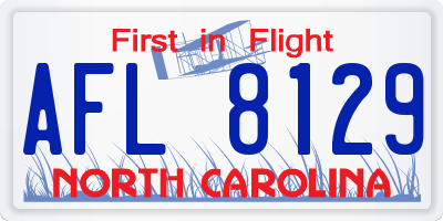 NC license plate AFL8129