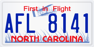 NC license plate AFL8141