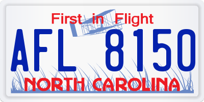 NC license plate AFL8150