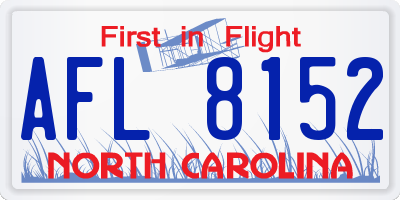 NC license plate AFL8152