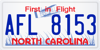 NC license plate AFL8153