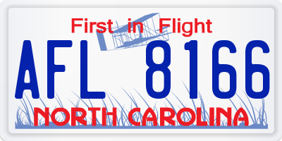 NC license plate AFL8166