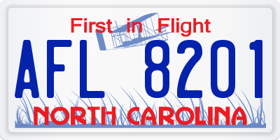 NC license plate AFL8201