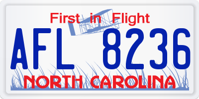NC license plate AFL8236