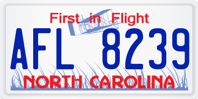 NC license plate AFL8239