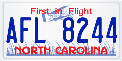 NC license plate AFL8244
