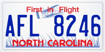 NC license plate AFL8246