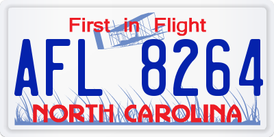 NC license plate AFL8264