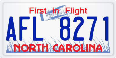 NC license plate AFL8271
