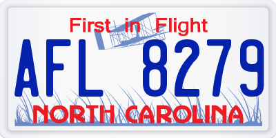 NC license plate AFL8279