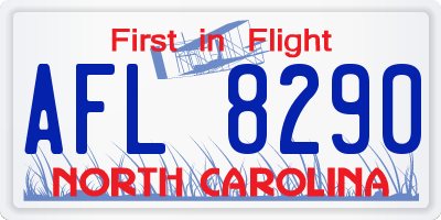 NC license plate AFL8290