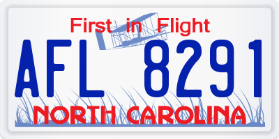 NC license plate AFL8291