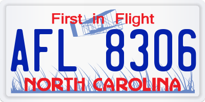 NC license plate AFL8306