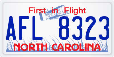NC license plate AFL8323