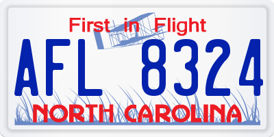 NC license plate AFL8324