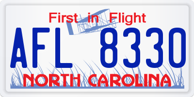 NC license plate AFL8330