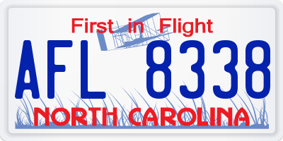 NC license plate AFL8338