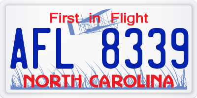 NC license plate AFL8339