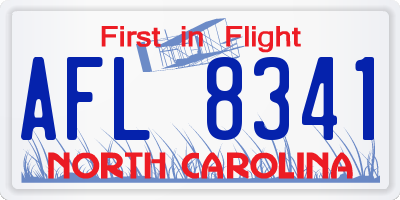 NC license plate AFL8341