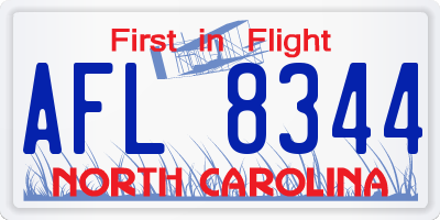 NC license plate AFL8344