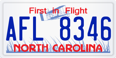 NC license plate AFL8346