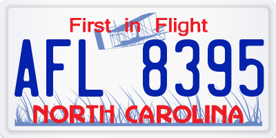 NC license plate AFL8395