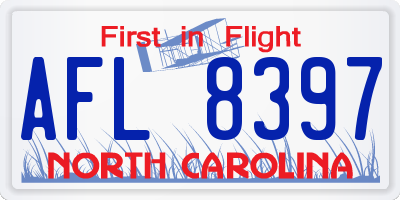 NC license plate AFL8397
