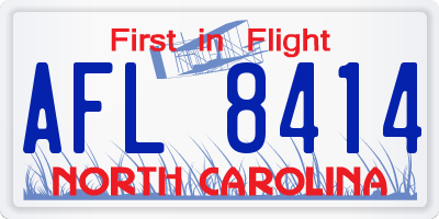 NC license plate AFL8414