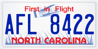 NC license plate AFL8422