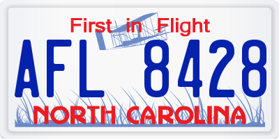 NC license plate AFL8428