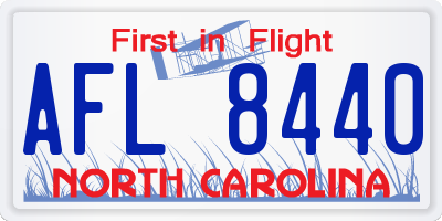 NC license plate AFL8440