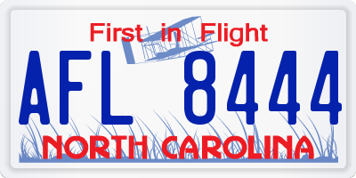 NC license plate AFL8444