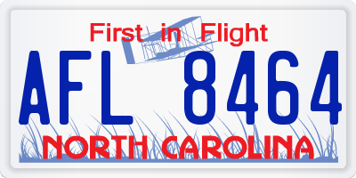 NC license plate AFL8464