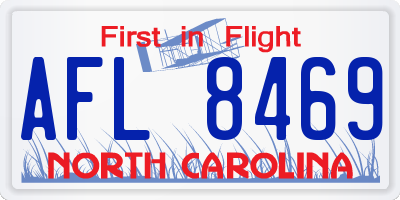 NC license plate AFL8469